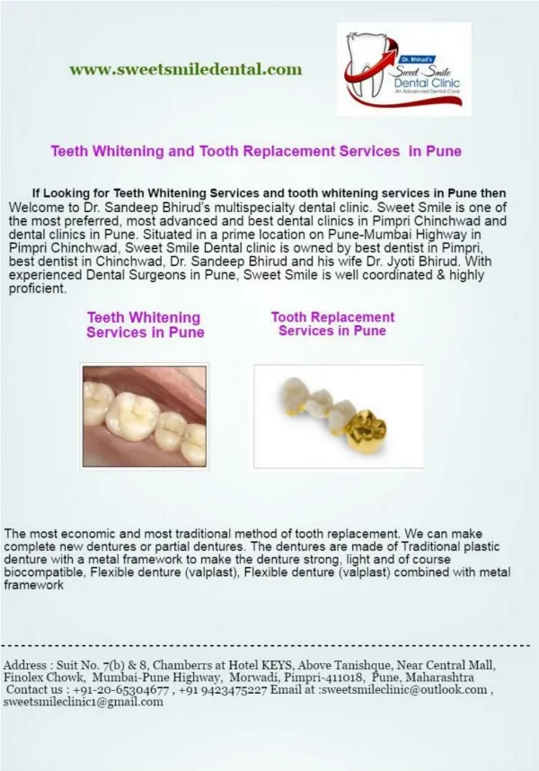 Teeth Whitening Cost in Pune-Sweet Smile Dental