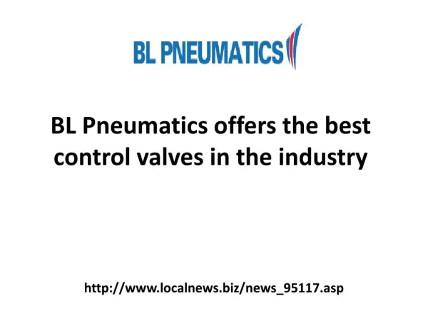 BL Pneumatics offers the best control valves in the industry