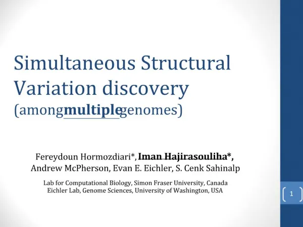 Simultaneous Structural Variation discovery among multiple genomes