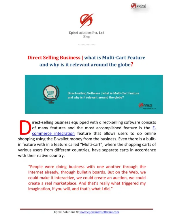 Direct-selling Software | what is Multi-Cart Feature and why is it relevant around the globe?