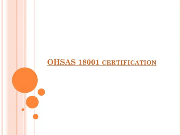 OHSAS 18001 certification