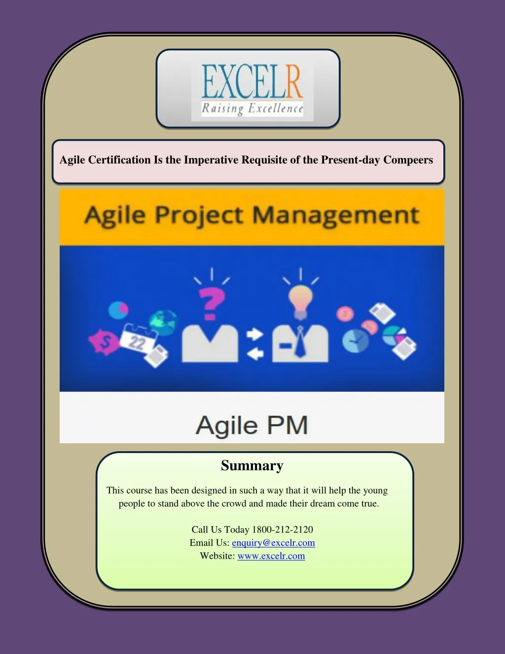 agile certification is the imperative requisite