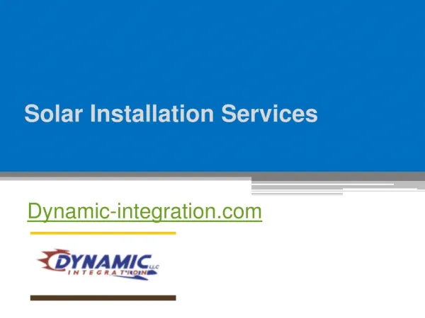 Solar Installation Services - Dynamic-integration.com