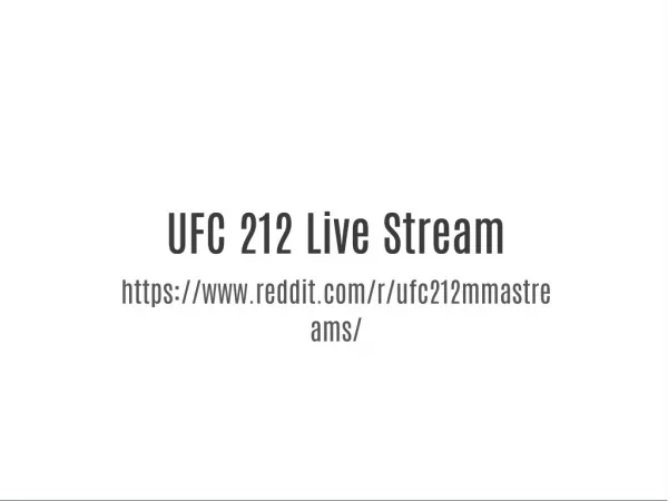UFC 212 Live Stream
