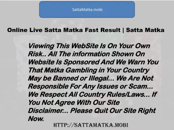 Play Online Satta Matka Game by SattaMatka