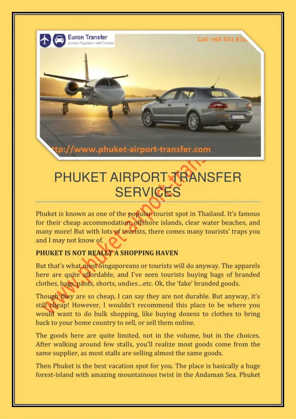 Low Cost Phuket Shuttle and Taxi Transfer