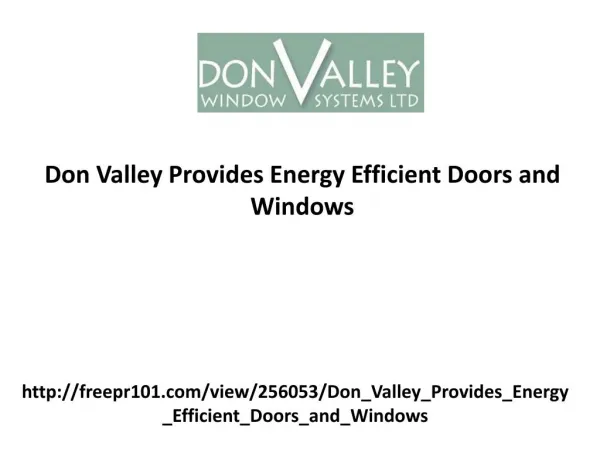 Don Valley Provides Energy Efficient Doors and Windows