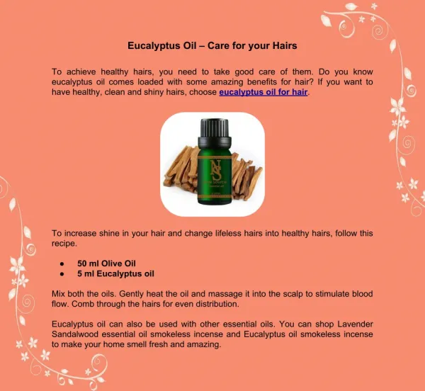Eucalyptus Oil – Care for your Hairs