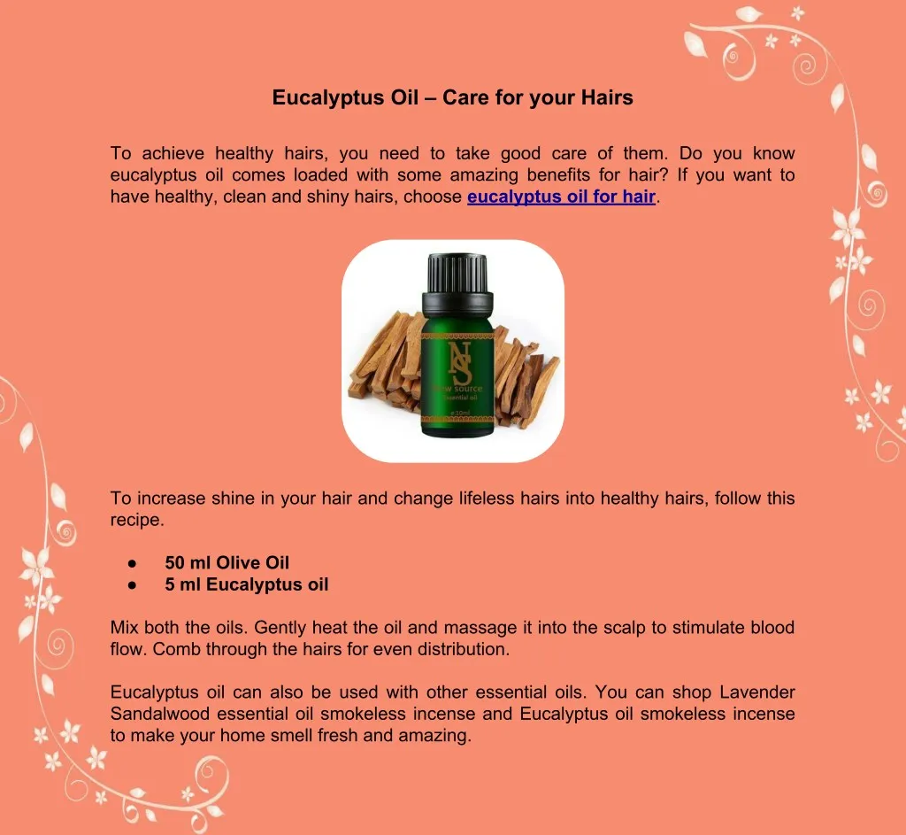 eucalyptus oil care for your hairs