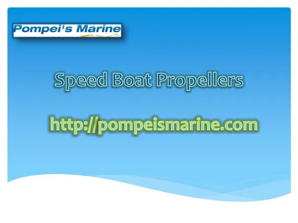 Speed Boat Propellers