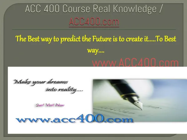 ACC 400 Course Real Knowledge / ACC400.com