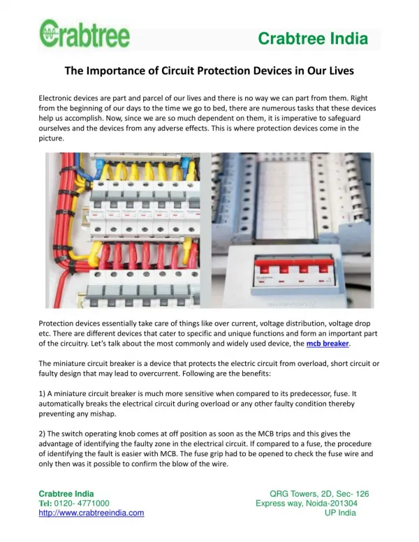 The Importance of Circuit Protection Devices in Our Lives