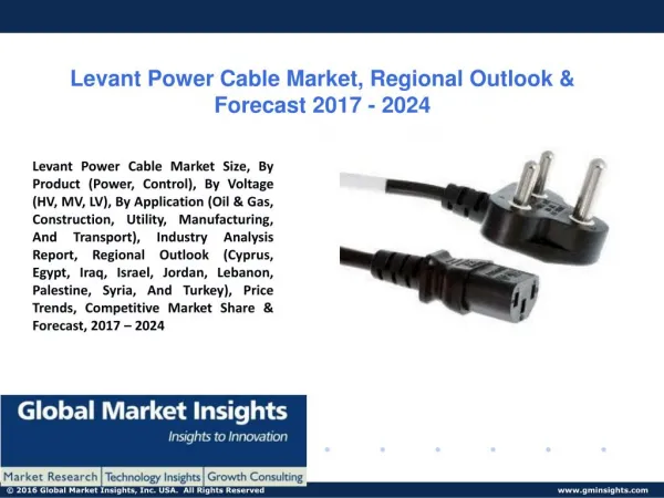 PPT for Levant Power Cable Market Share, Industry Analysis, by 2017 - 2024