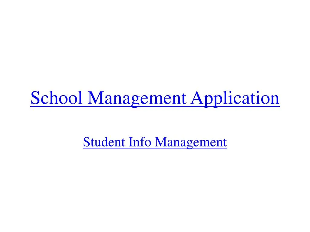 school management application