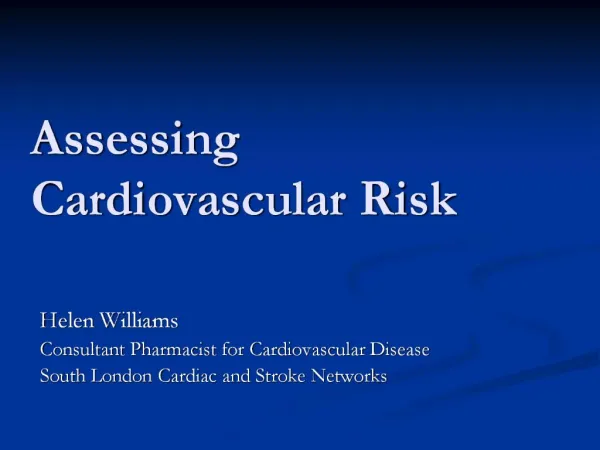 Assessing Cardiovascular Risk