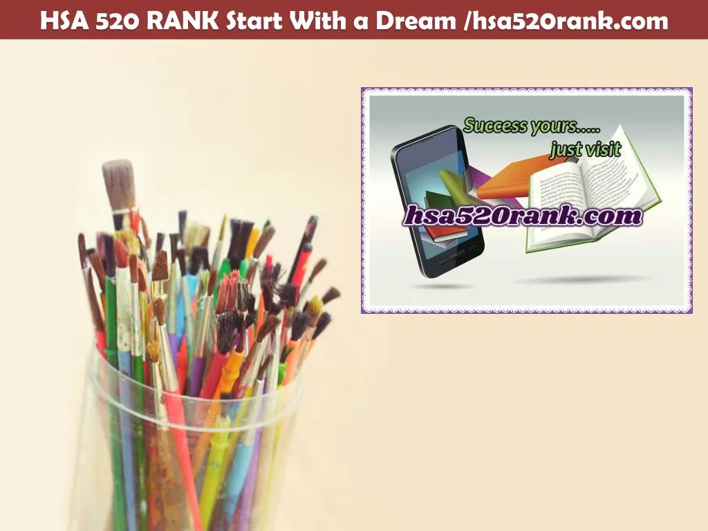 hsa 520 rank start with a dream hsa520rank com