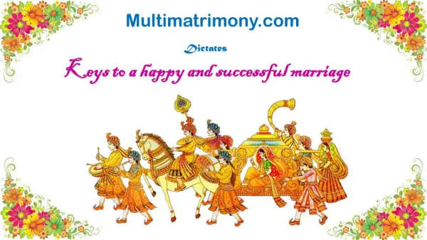 Keys to happay and sucessful marriage
