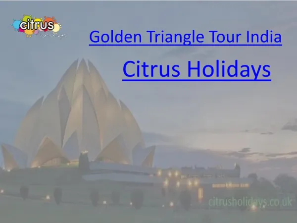 Golden Triangle India Tour - Citrus Holidays