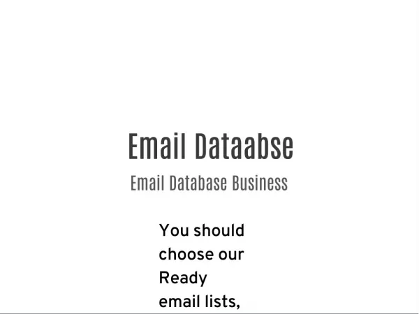 Email Database Business
