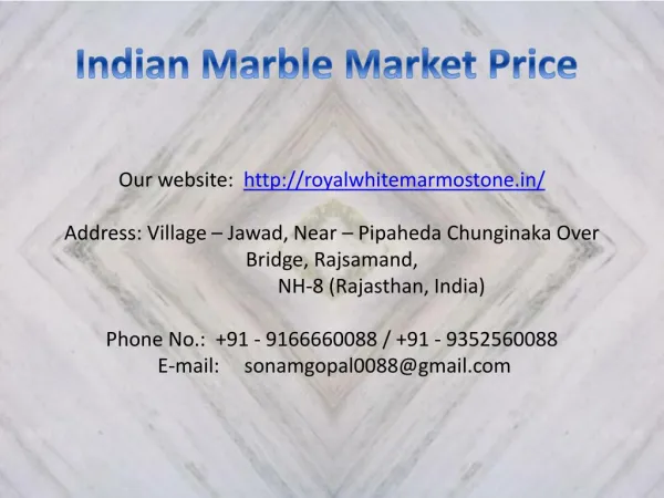 Indian Marble Market Price