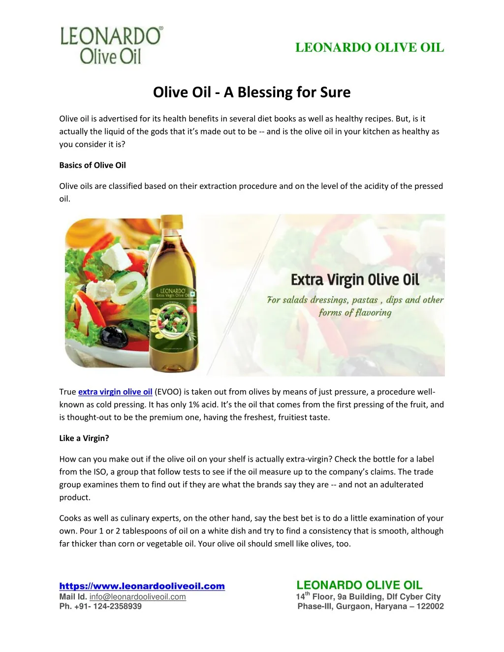 leonardo olive oil