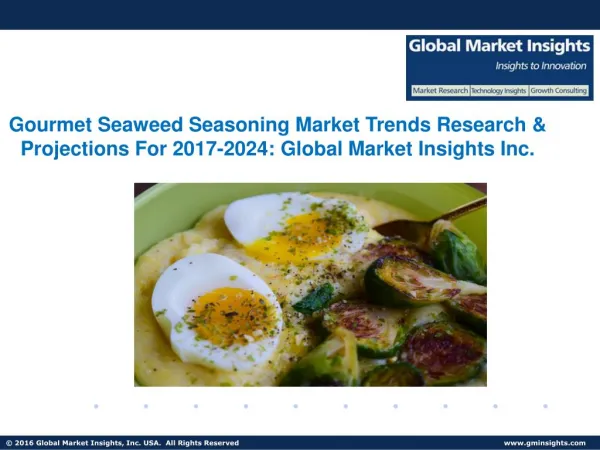 Gourmet Seaweed Seasoning Market Trends Research & Projections For 2017-2024