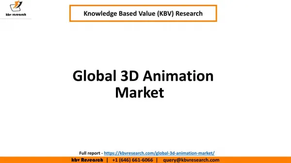 Global 3d animation market, share and growth 2022