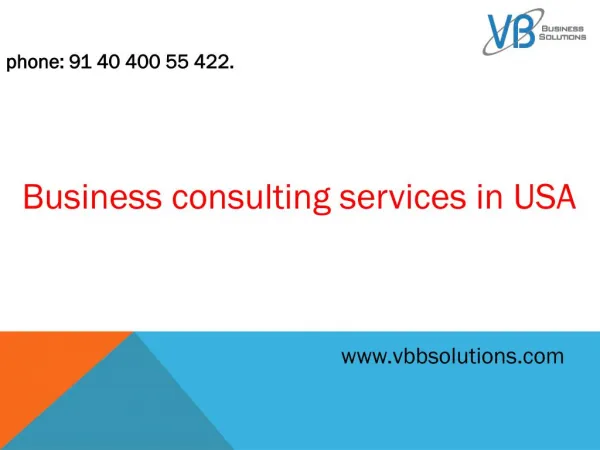 Business consulting services in USA