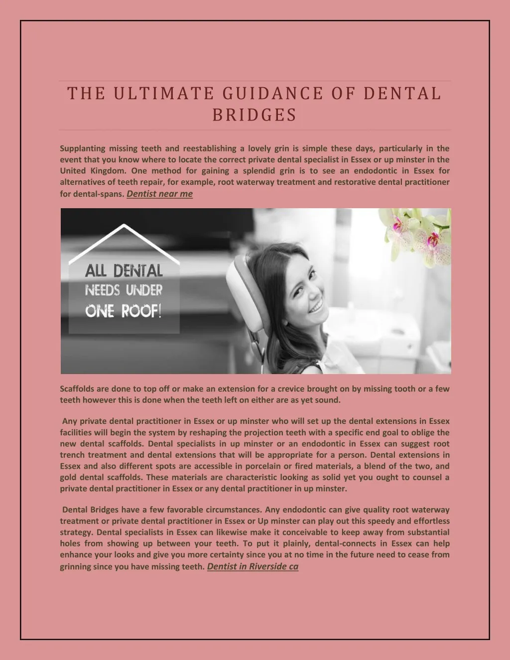 the ultimate guidance of dental bridges