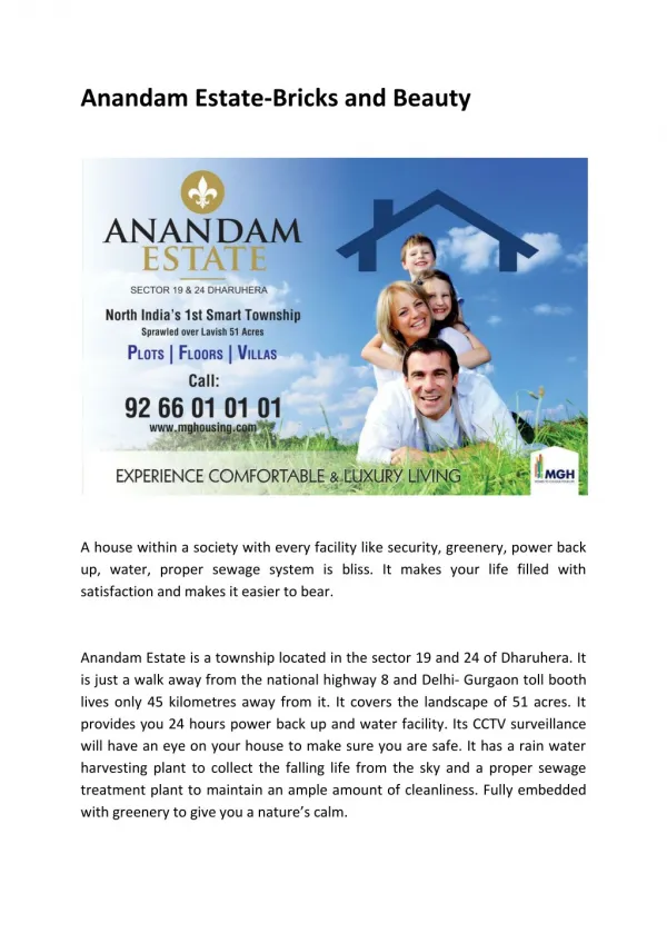 Anandam Estate-Bricks and Beauty