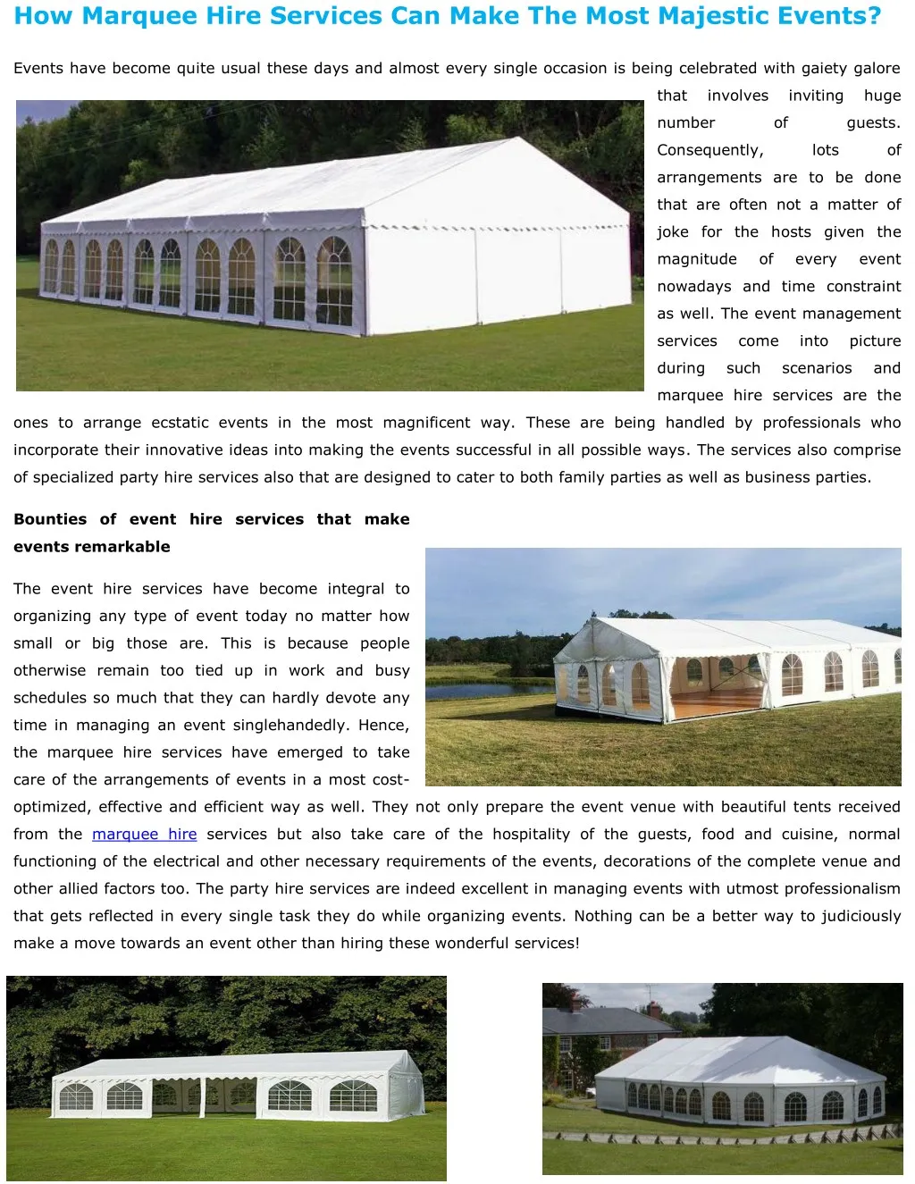 how marquee hire services can make the most