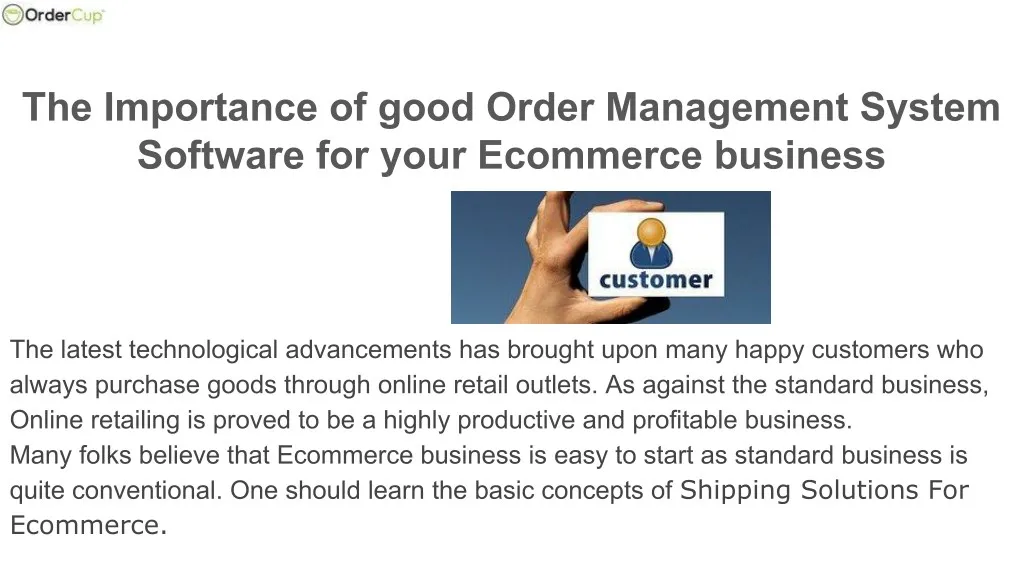 the importance of good order management system
