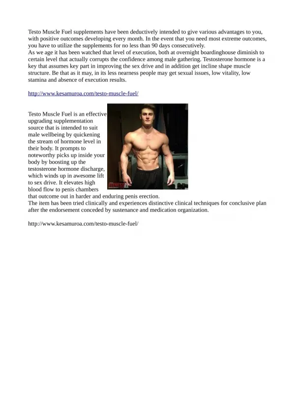 testo muscle fuel supplements have been