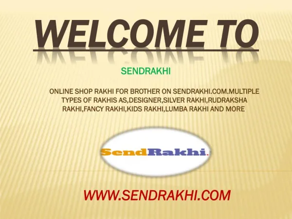 Sendrakhi Online,Online Shop Rakhi for Your Brothers