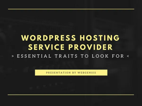 Wordpress Hosting Service Provider