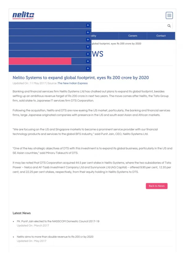 Nelito Systems to expand global footprint, eyes Rs 200 crore by 2020