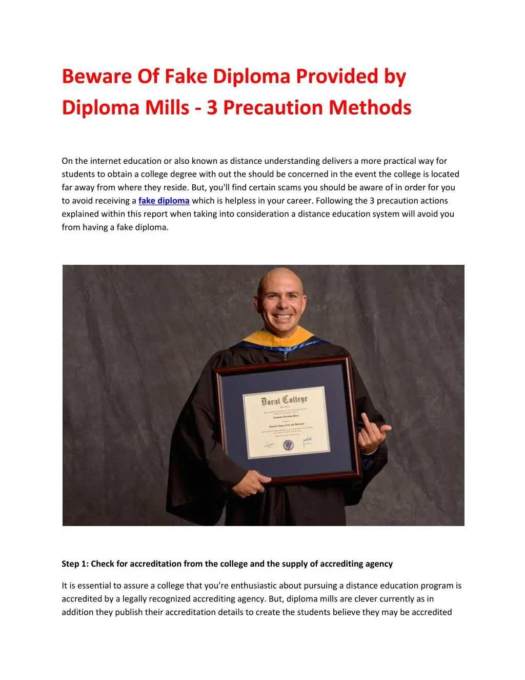 beware of fake diploma provided by diploma mills