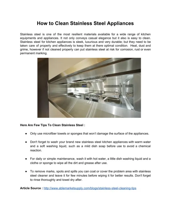 How to clean stainless steel appliances