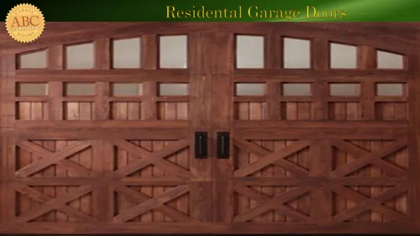Residential Garage Doors Maryland
