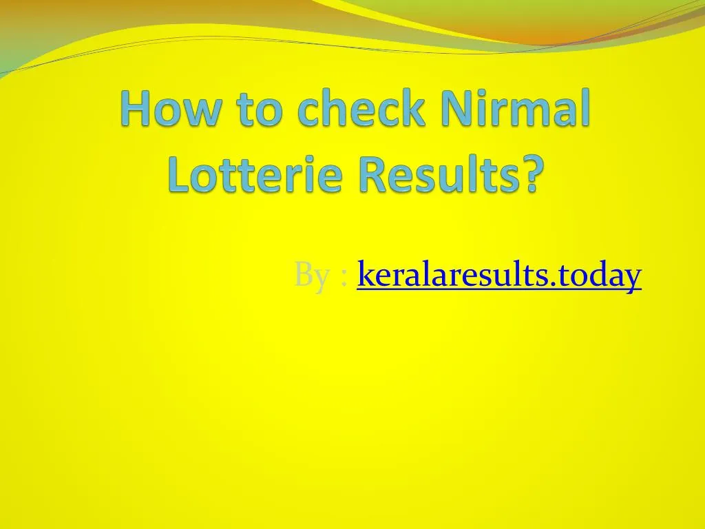 how to check nirmal lotterie results