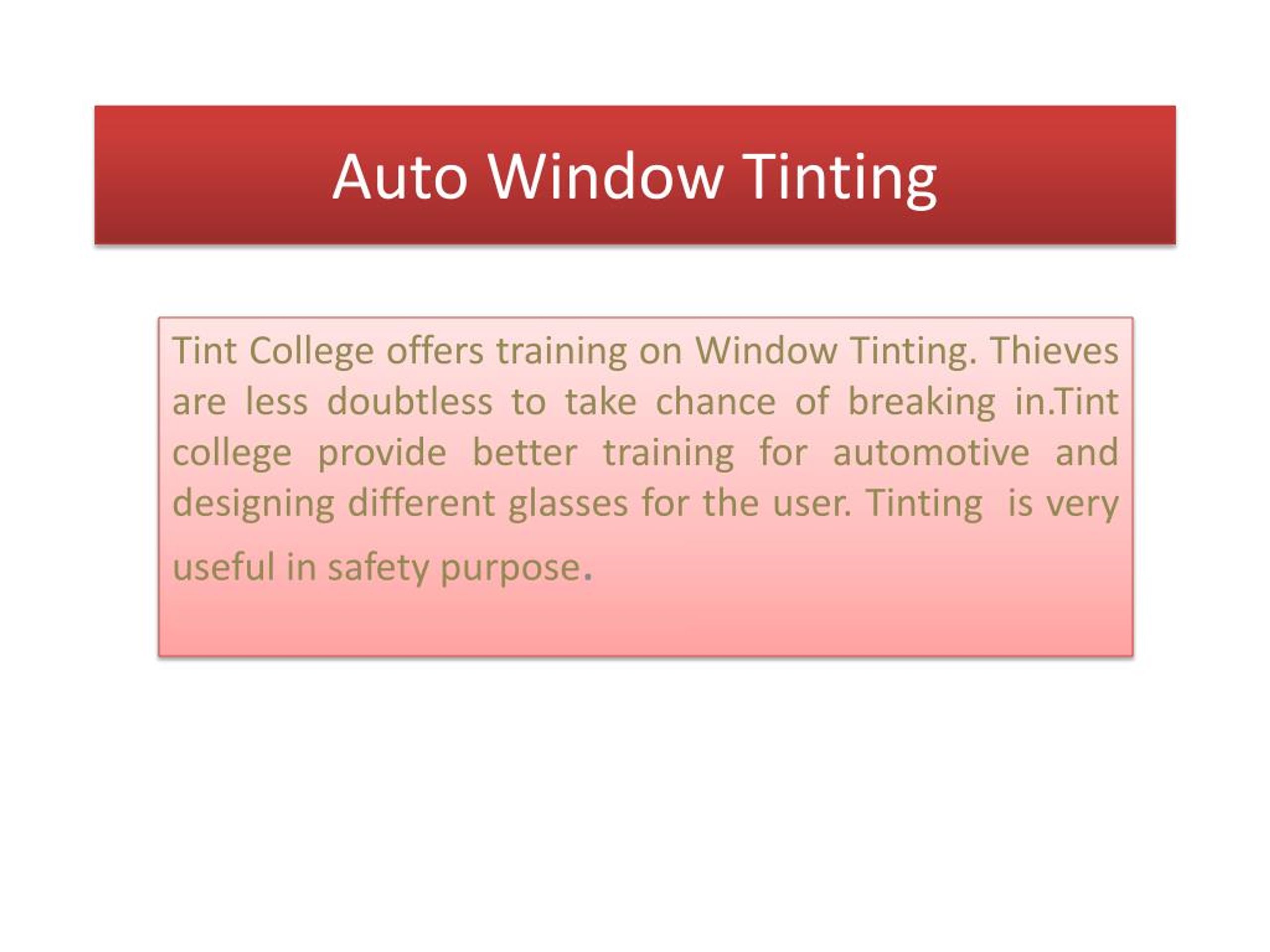 PPT - Auto Window Tinting PowerPoint Presentation, free download - ID ...