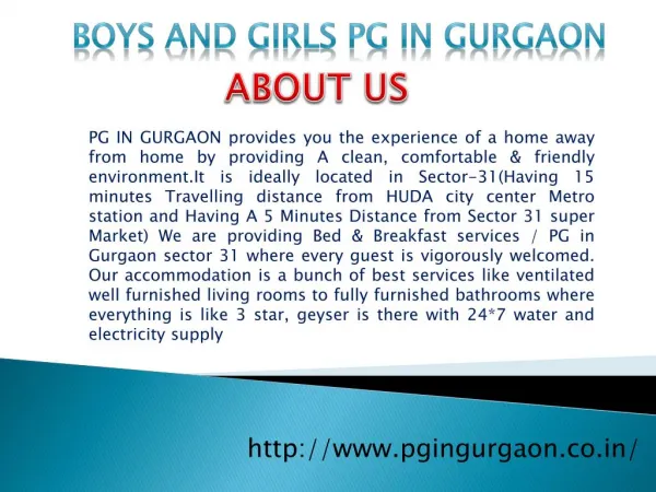 PG Sector 31 Gurgaon
