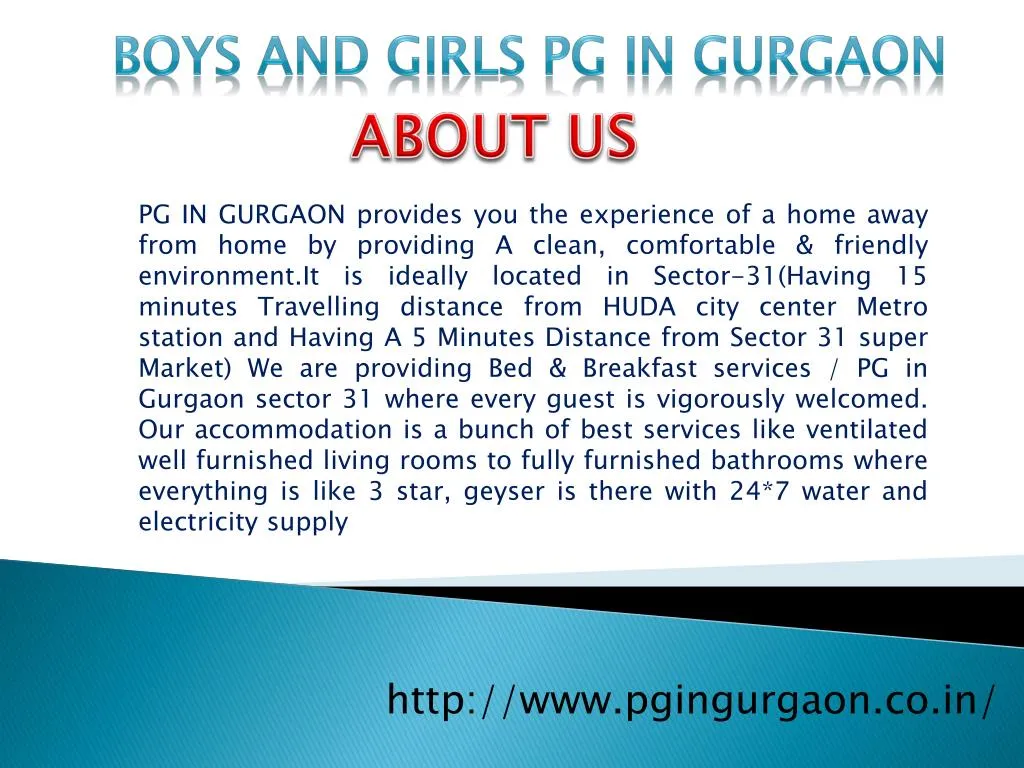 boys and girls pg in gurgaon
