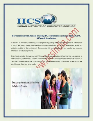 Favourable circumstances of doing PC confirmation courses from a Govt. Affirmed foundation. - slide 1