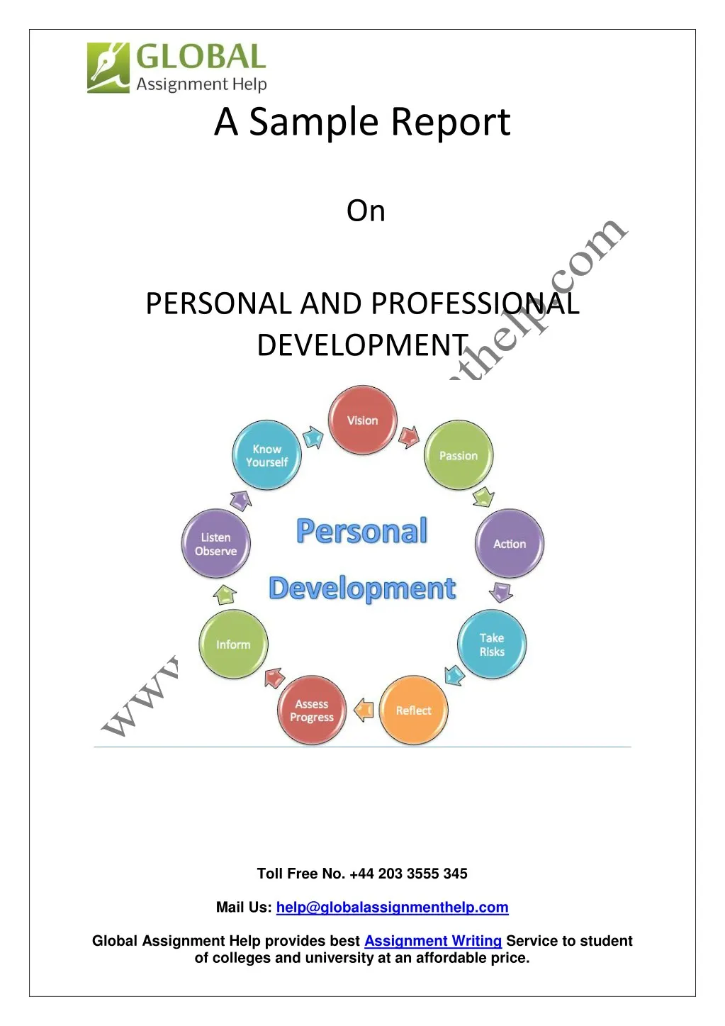 a sample report on personal and professional