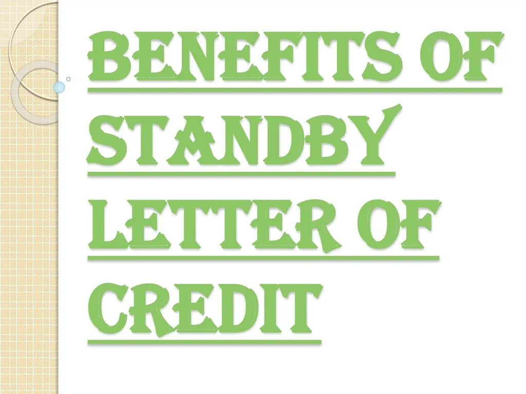 benefits of standby letter of credit