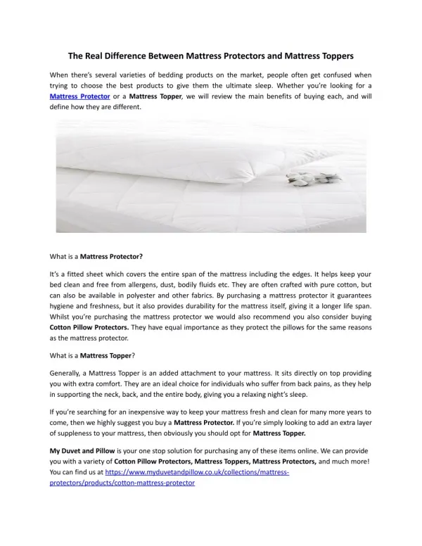 The Real Difference Between Mattress Protectors and Mattress Toppers