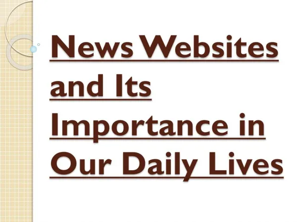 Importance Of News Websites in Our Daily Lives
