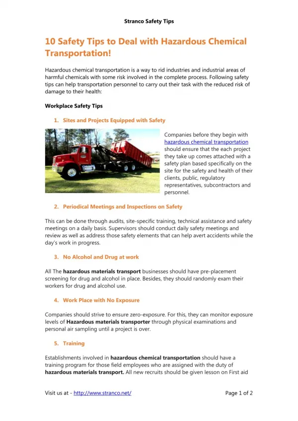 Safety Tips to Deal with Hazardous Chemical Transportation!