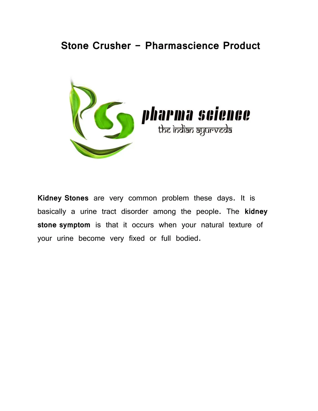 stone crusher pharmascience product